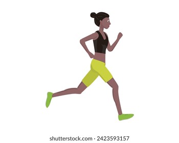 This is an illustration of a running female track and field athlete.