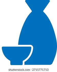 This is an illustration of a sake bottle and sake cup (sake icon).