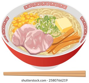 This is an illustration of salt butter corn ramen.