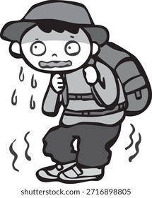 Esta es una ilustración de una persona asustada.
