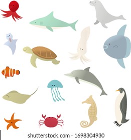 This is an illustration of sea creatures