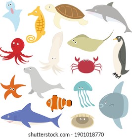 This is an illustration of sea creatures.