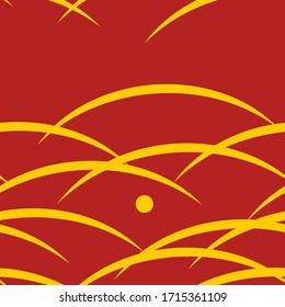 Dies ist eine Illustration von nahtlosen japanischen Mustern, die Tau und Rasen repräsentieren 