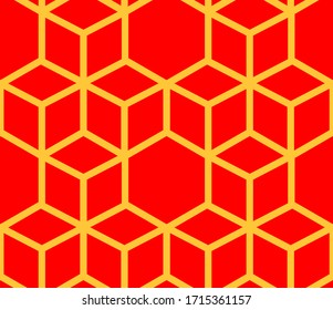 This is a illustration of Seamless Japanese pattern representing the turtle shell 