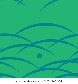 This is a illustration of Seamless Japanese pattern representing dew and turf 