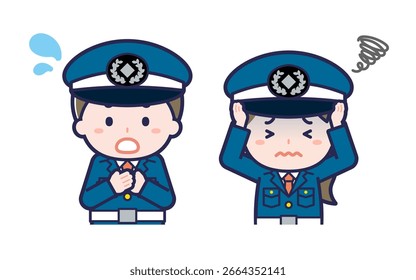 This is an illustration of the "security guard" man and woman.