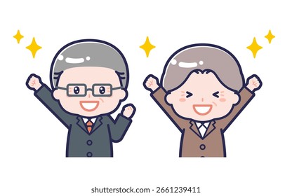 Dies ist eine Illustration des "Senior Office Worker" Mann und Frau.