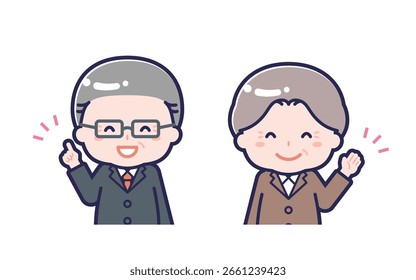 Dies ist eine Illustration des "Senior Office Worker" Mann und Frau.