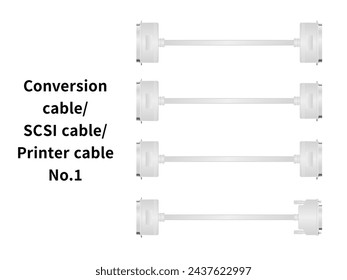 Dies ist ein Illustrationssatz von KonvertierungskabelSCSI-KabelDruckerkabel Nr. 1.
