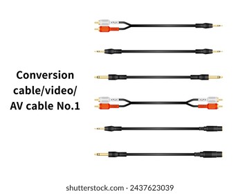 Dies ist ein Illustrationssatz von KonvertierungskabelVideoAV-Kabel Nr.1.