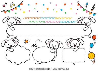 Dies ist eine Illustration eines Satzes süßer Kaninchenrahmen.
