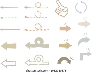 Dies ist eine Illustration von Handsymbolen und Pfeilsymbolen.