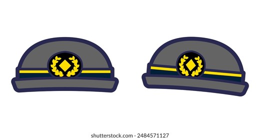 This is an illustration of a set of hats for the driver and conductor.