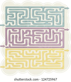 This Is Illustration Set Of Maze