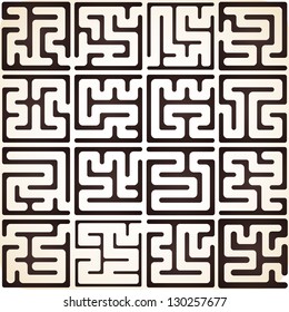 This Is Illustration Set Of Maze