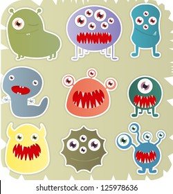 This is Illustration Of Set Of Monster