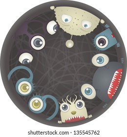 This is illustration set of monsters