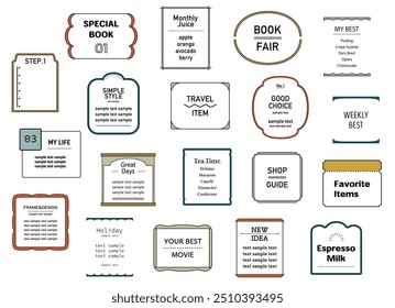 This is an illustration set of simple frames and borders.