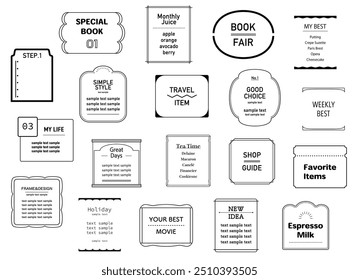 This is an illustration set of simple frames and borders.