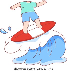 This illustration set is themed around summer vacation and water play activities