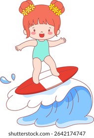 This illustration set is themed around summer vacation and water play activities