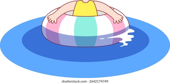 This illustration set is themed around summer vacation and water play activities