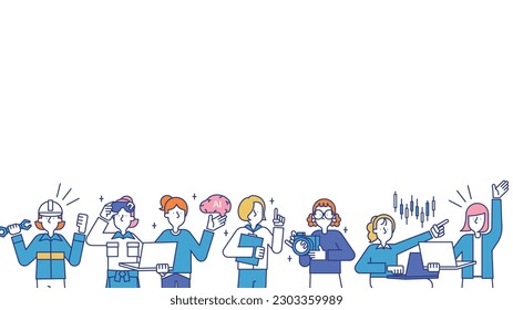 This is an illustration set A of a woman who works in science.