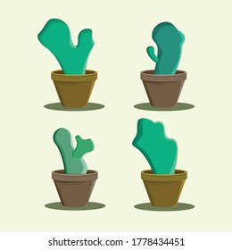 Dies ist eine Illustration verschiedener Arten von Kaktuspflanzen in Töpfen. diese Illustration ist gut für Aufkleber, Icon und so weiter.