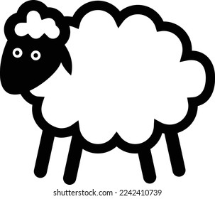 This is an illustration of a sheep icon.
