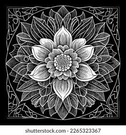 This illustration showcases a beautiful but eerie image of a dark flower. The intricate details and shadowy tones evoke a sense of mystery and foreboding