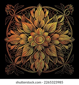 This illustration showcases a beautiful but eerie image of a dark flower. The intricate details and shadowy tones evoke a sense of mystery and foreboding