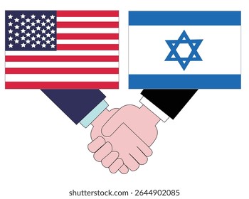 This is an illustration showing diplomatic relations between the United States and Israel.