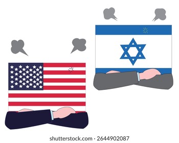 Esta es una ilustración que muestra las relaciones diplomáticas entre Estados Unidos e Israel.