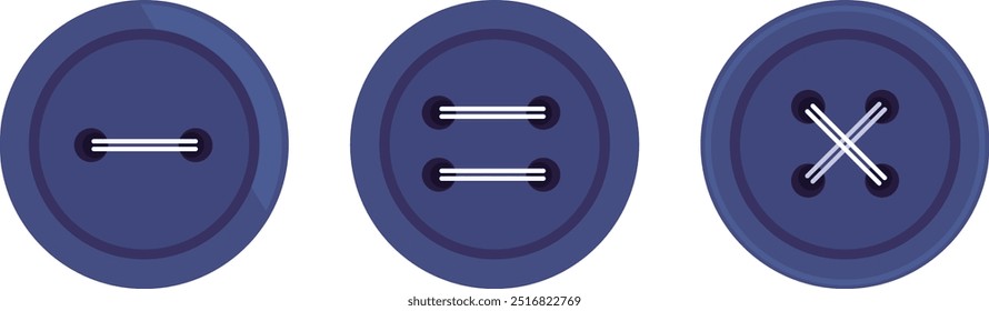 Esta ilustración muestra un Botón azul en una prenda.