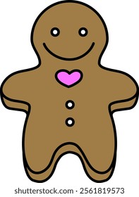 This illustration shows a cute Christmas gingerbread cookie.