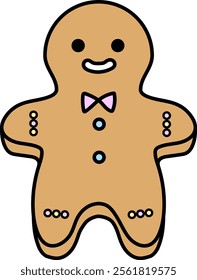 This illustration shows a cute Christmas gingerbread cookie.