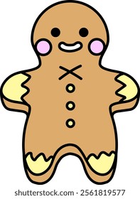 This illustration shows a cute Christmas gingerbread cookie.