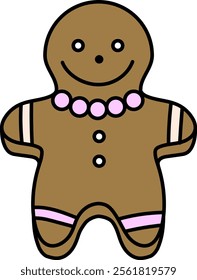 This illustration shows a cute Christmas gingerbread cookie.