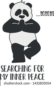 This illustration shows the enthusiasm of panda in doing yoga movements