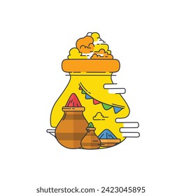 This illustration shows the festive Holi festival in India which you can use to complete your design