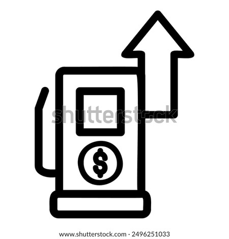 This illustration shows a gas pump with an arrow pointing upwards, indicating that the price of gas is increasing.