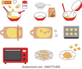 This illustration shows how to make cookies.