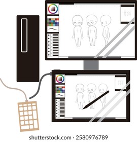This illustration shows the image of using a numeric keypad as a left-hand device.