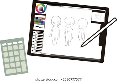 This illustration shows the image of using a numeric keypad as a left-hand device.