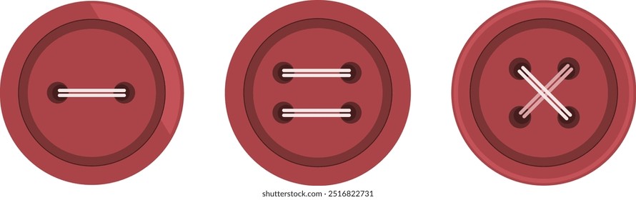 This illustration shows a red button on a piece of clothing.