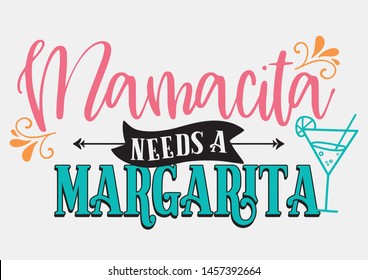 This illustration shows that mamacita needs a cocktail for the party