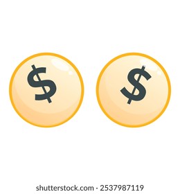 This illustration shows two golden coins with dollar signs, representing online currency or digital dollars