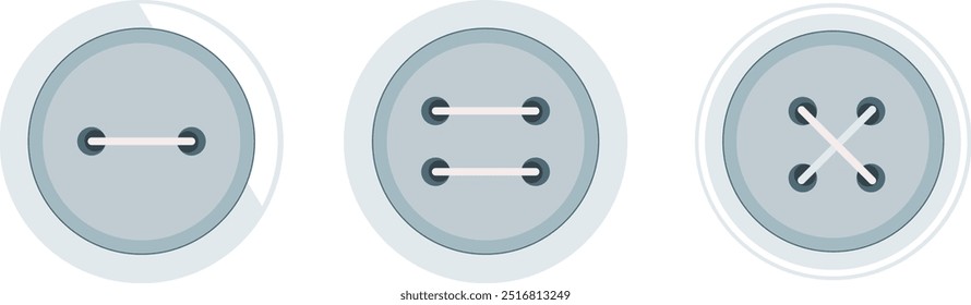 This illustration shows a white button on a piece of clothing.