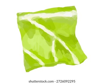 This is an illustration of shredded cabbage. It is used in stir-fries and other dishes. It can be used for cooking-related designs, illustrations, and diagrams.