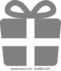 This is an illustration of a silhouette icon of a present box.